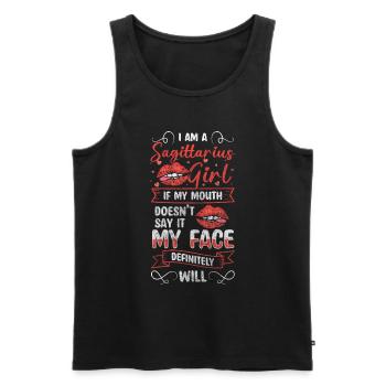 Horoscope Naissance Mois Symbole Constellation - Débardeur bio Premium Homme - noir - Devant - Michal (187cm)