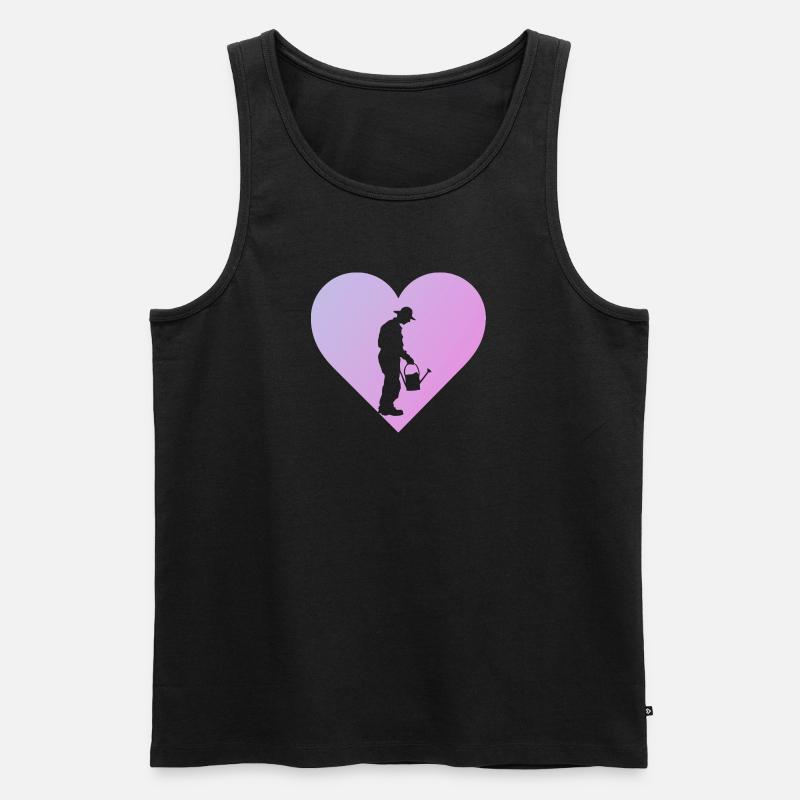 Gartenarbeit Blume - Männer Premium Bio Tank Top - Schwarz