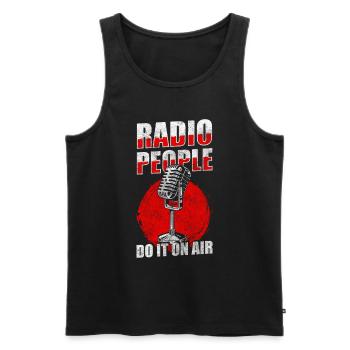 Radio Radioshow Stimme Frequenz - Männer Premium Bio Tank Top - Schwarz - Vorne - AI Model Male 178 light (178cm)