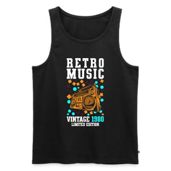 Légende de la cassette musicale - Débardeur bio Premium Homme - noir - Devant - Michal (187cm)