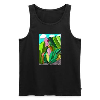 PINK CACTUS - Débardeur bio Premium Homme - noir - Devant - Michal (187cm)