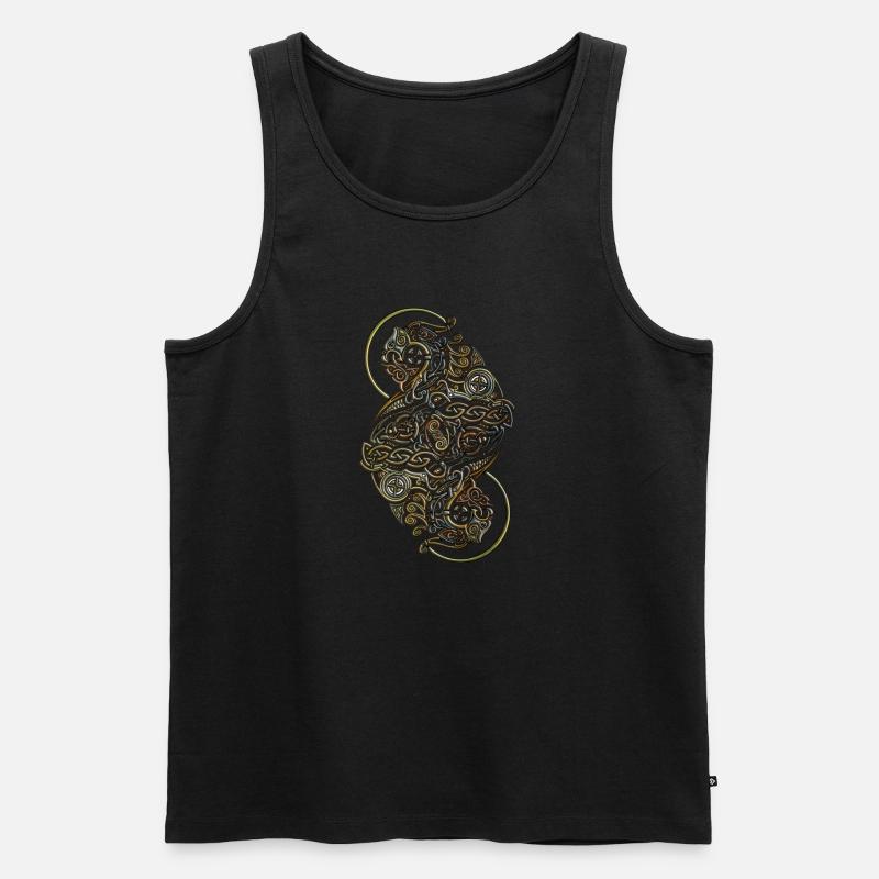 Groß Wikinger Ornament - Männer Premium Bio Tank Top - Schwarz