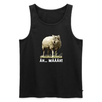 Wolf in Scharfspelz Wild Wolves Wilderness Howl - Men's Premium Organic Tank Top - black - Front - AI Model Male 178 light (178cm)