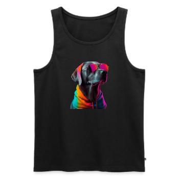Labrador Hund mit Sonnenbrille - Männer Premium Bio Tank Top - Schwarz - Vorne - Michal (187cm)