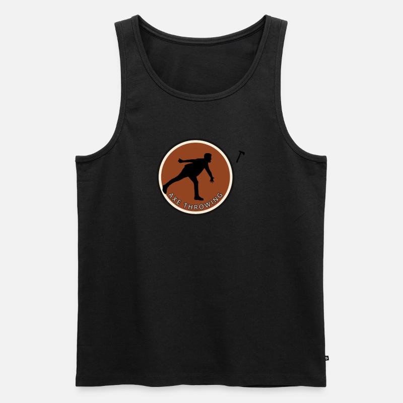 Doppelaxt Axe Throwing - Männer Premium Bio Tank Top - Schwarz