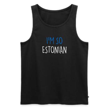 I'M SO ESTONIAN Estland - Männer Premium Bio Tank Top - Schwarz - Vorne - AI Model Male 178 light (178cm)