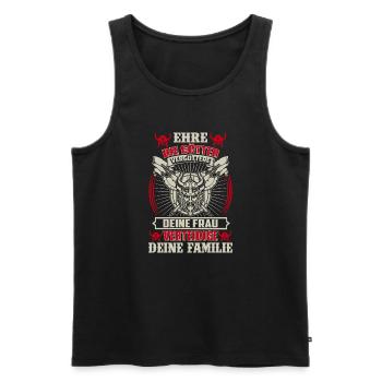 Ehre die Götter - Männer Premium Bio Tank Top - Schwarz - Vorne - AI Model Male 178 light (178cm)