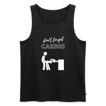 Dont forget Cardio - Männer Premium Bio Tank Top - Schwarz - Vorne - Michal (187cm)
