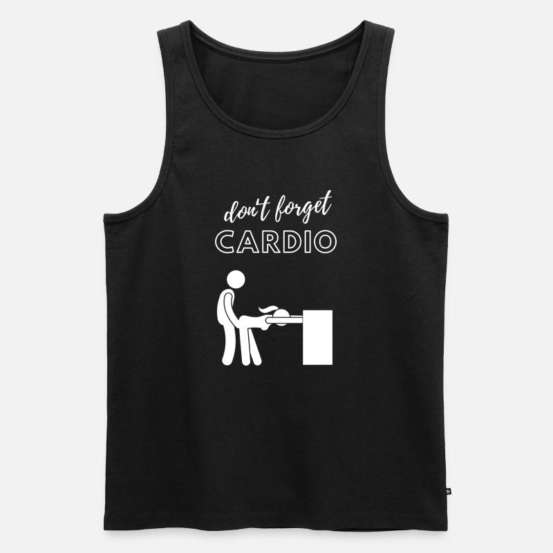 Dont forget Cardio - Männer Premium Bio Tank Top - Schwarz