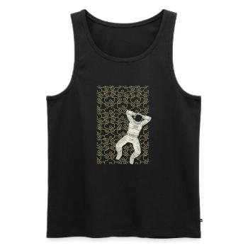 Astronaut auf Wolken - Männer Premium Bio Tank Top - Schwarz - Vorne - Michal (187cm)