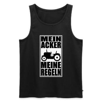 Mein Acker meine Regeln. Landwirtschaft Bauer - Männer Premium Bio Tank Top - Schwarz - Vorne - Michal (187cm)