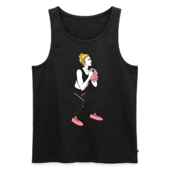 Bodybuilder Leg Day Girl Kettlebells Fitness - Débardeur bio Premium Homme - noir - Devant - Michal (187cm)