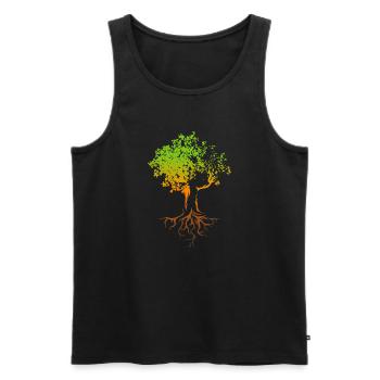 Baum Herbst Farben bunt Illustration Wald Natur - Männer Premium Bio Tank Top - Schwarz - Vorne - AI Model Male 178 light (178cm)