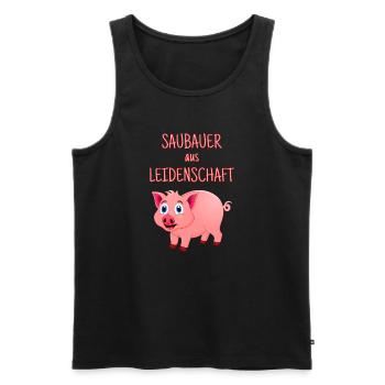 saubauer, Schweinebauer, Landwirt, Viehzucht - Männer Premium Bio Tank Top - Schwarz - Vorne - Michal (187cm)