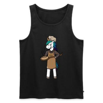 Einhorn Bäckerin Bäcker Alltagshelden - Männer Premium Bio Tank Top - Schwarz - Vorne - AI Model Male 178 light (178cm)