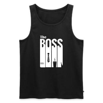 Design im Büro- und Entspannungsstil - Männer Premium Bio Tank Top - Schwarz - Vorne - AI Model Male 178 light (178cm)