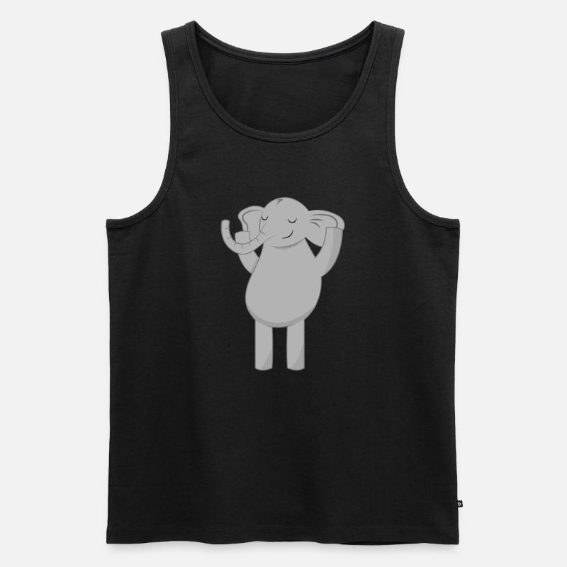 Elefant Elefanten - Männer Premium Bio Tank Top - Schwarz
