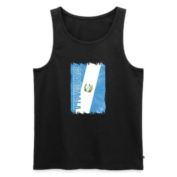Drapeau vintage du Guatemala - Débardeur bio Premium Homme - noir - Devant - AI Model Male 178 light (178cm)