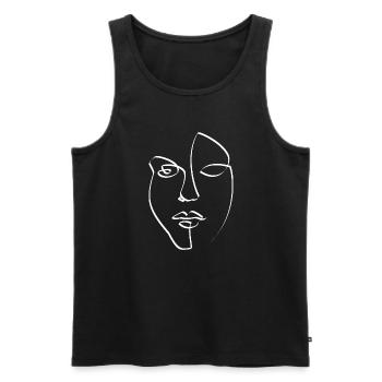 Face - Men's Premium Organic Tank Top - black - Front - AI Model Male 178 light (178cm)