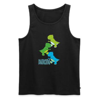 Dinos Dancing - Men's Premium Organic Tank Top - black - Front - Michal (187cm)