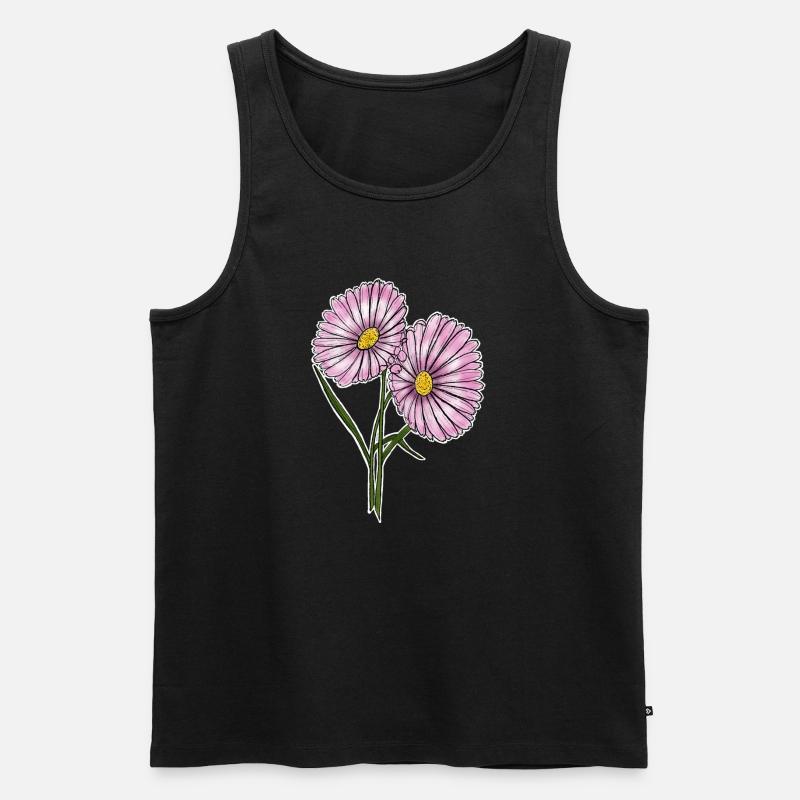 Gänseblümchen - Männer Premium Bio Tank Top - Schwarz