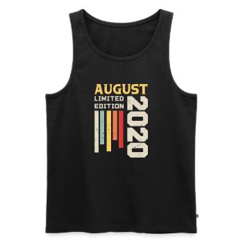 August 2020 - Geburtstagsgeschenk August 2020 August - Männer Premium Bio Tank Top - Schwarz - Vorne - AI Model Male 178 light (178cm)
