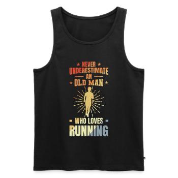 Runner Grandfather - Men's Premium Organic Tank Top - black - Front - Michal (187cm)