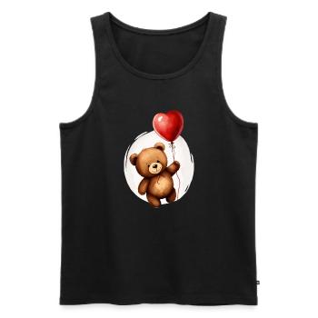 Bear with balloon - Men's Premium Organic Tank Top - black - Front - Michal (187cm)