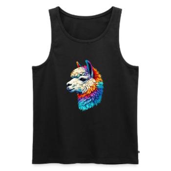 Alpaca - Men's Premium Organic Tank Top - black - Front - Michal (187cm)