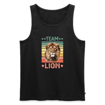 Lion - Men's Premium Organic Tank Top - black - Front - AI Model Male 178 light (178cm)