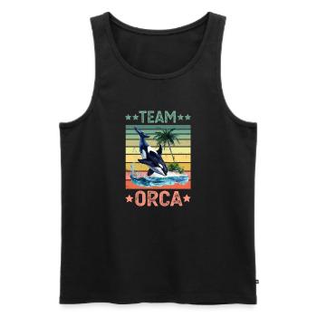 Orca Killer Whale - Men's Premium Organic Tank Top - black - Front - AI Model Male 178 light (178cm)