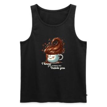 Coffee Mug Funny Gift - Men's Premium Organic Tank Top - black - Front - Michal (187cm)