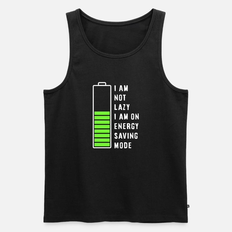 I am not lazy - Männer Premium Bio Tank Top - Schwarz