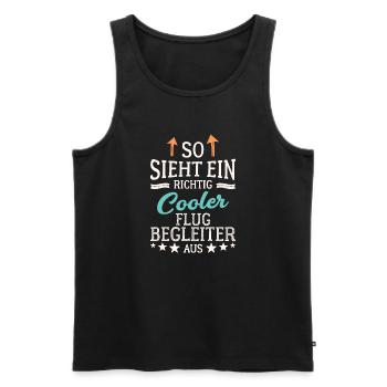 So sieht ein richtig cooler Flugbegleiter aus - Männer Premium Bio Tank Top - Schwarz - Vorne - Michal (187cm)