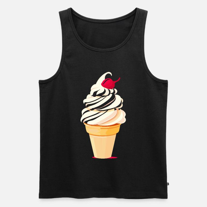 Eiscreme Tüte Grafik - Männer Premium Bio Tank Top - Schwarz