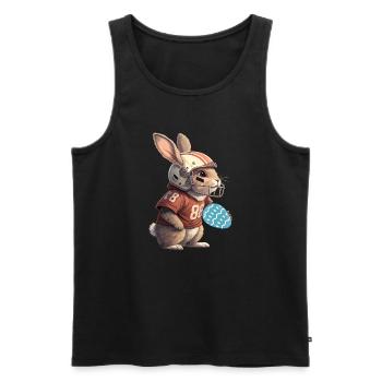 Ostern American Football Hase - Männer Premium Bio Tank Top - Schwarz - Vorne - Michal (187cm)