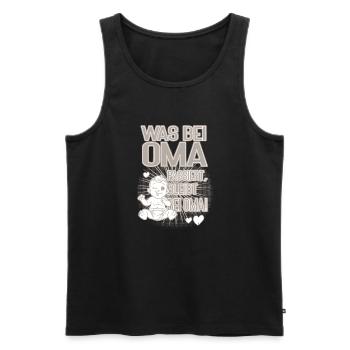 Was bei Oma passiert bleibt bei Oma Baby Design - Männer Premium Bio Tank Top - Schwarz - Vorne - Michal (187cm)