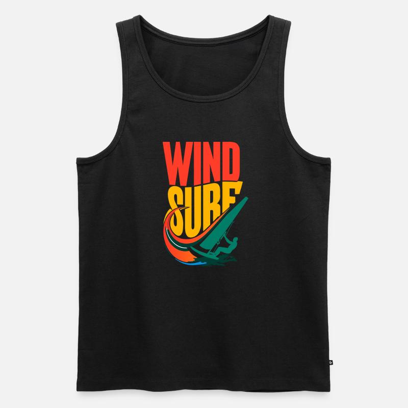 Lebendiges Pop-Art-Windsurf-Design - Männer Premium Bio Tank Top - Schwarz