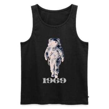Astronaut - Men's Premium Organic Tank Top - black - Front - Michal (187cm)