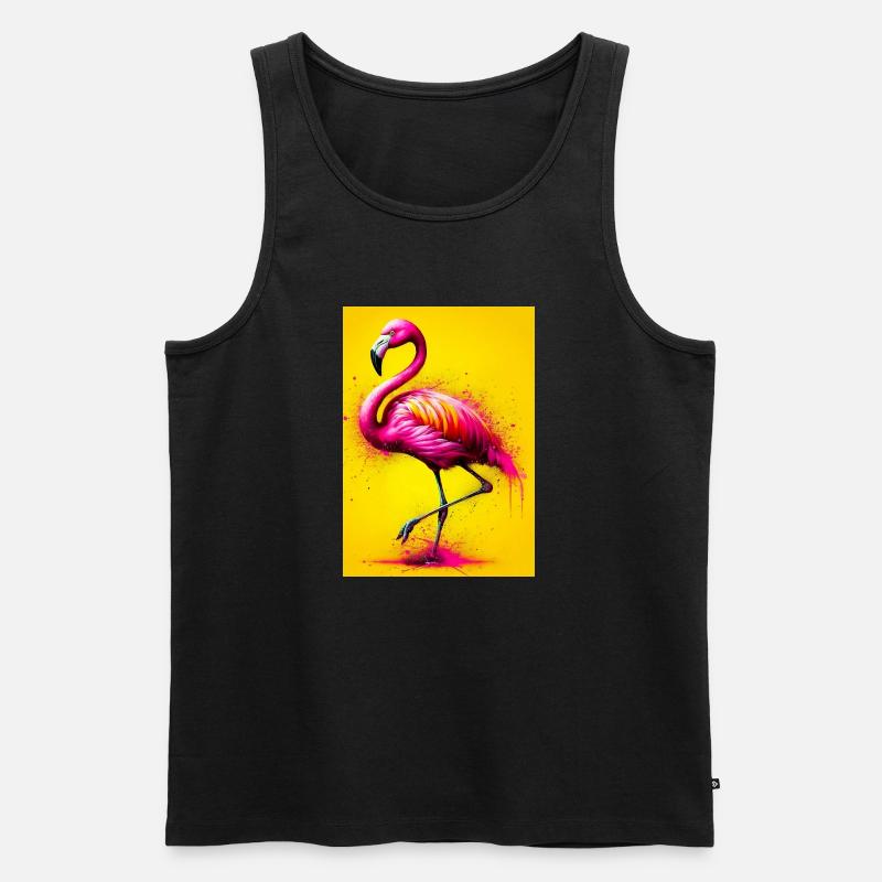 Flamingo - Männer Premium Bio Tank Top - Schwarz