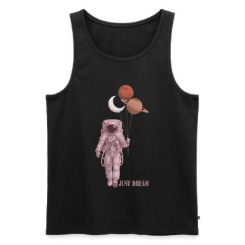 Astronaut - Männer Premium Bio Tank Top - Schwarz - Vorne - AI Model Male 178 light (178cm)