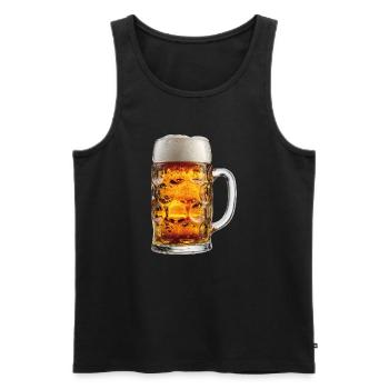 Chope de bière Chope de bière - Débardeur bio Premium Homme - noir - Devant - Michal (187cm)