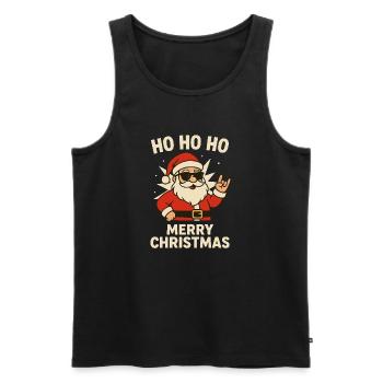 Santa Ho Ho Ho Joyeux Noël - Débardeur bio Premium Homme - noir - Devant - Michal (187cm)