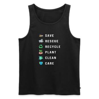 Climate change Environment Environmental protection - Men's Premium Organic Tank Top - black - Front - Michal (187cm)
