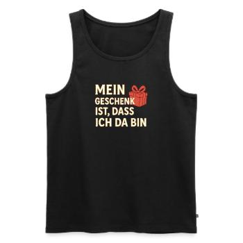 Mon cadeau, c’est que je suis là – Noël - Débardeur bio Premium Homme - noir - Devant - AI Model Male 178 light (178cm)