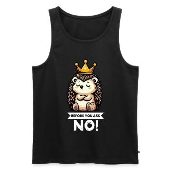 Before You Ask Igel Igelliebhaber Igelfan Stachel - Männer Premium Bio Tank Top - Schwarz - Vorne - AI Model Male 178 light (178cm)