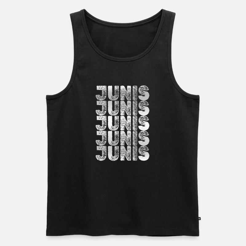JUNIS Raster Typografie Muster - Männer Premium Bio Tank Top - Schwarz