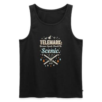 Telemark Ski Squats drôles Scenic Rétro Vintage - Débardeur bio Premium Homme - noir - Devant - Michal (187cm)