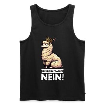 Before you ask No Alpaca llama alpaca owner - Men's Premium Organic Tank Top - black - Front - AI Model Male 178 light (178cm)