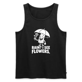 Je vois des fleurs - Débardeur bio Premium Homme - noir - Devant - Michal (187cm)